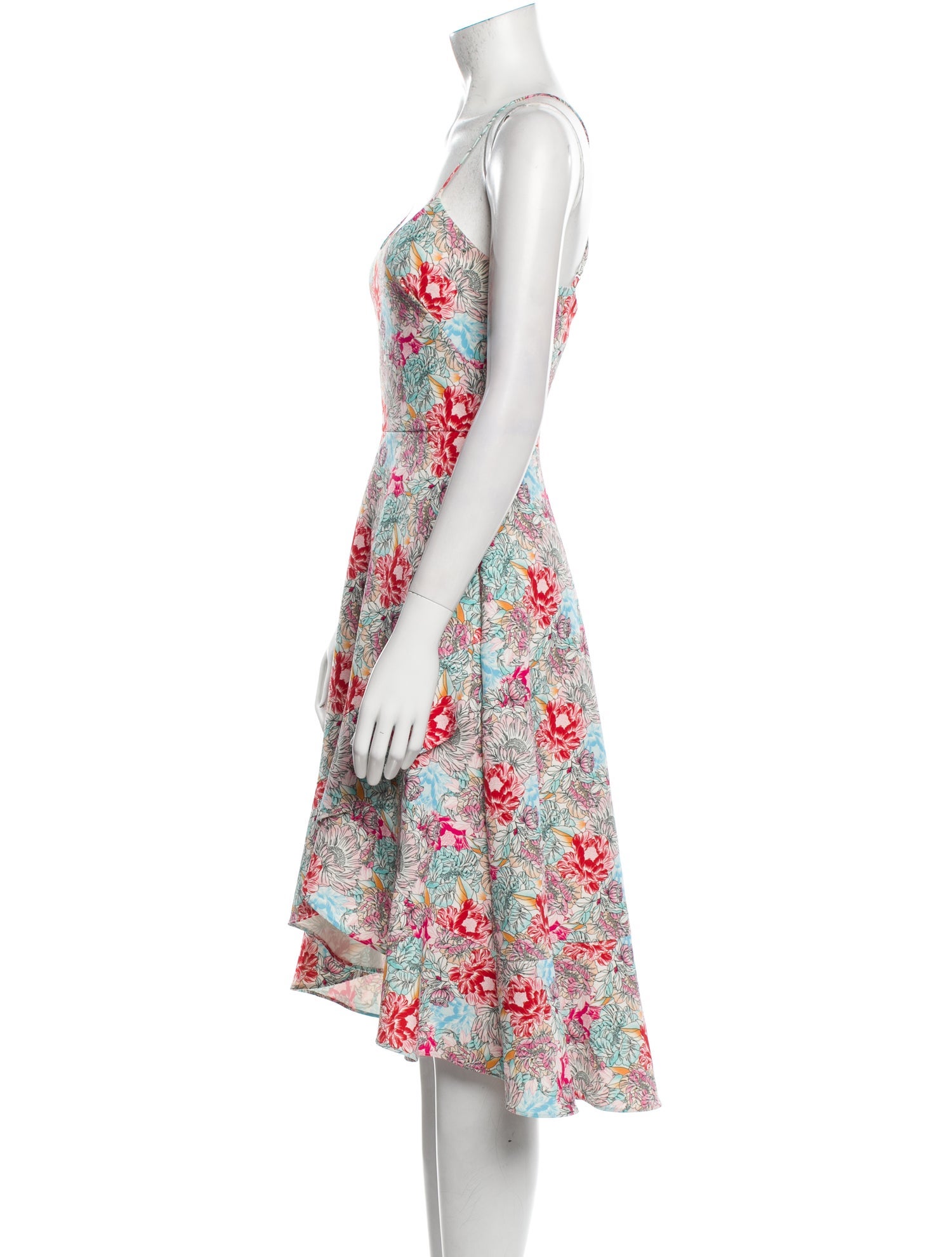 Black Halo Floral Print Midi Length Dress