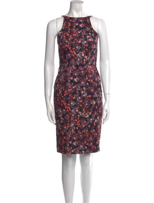 Black Halo Floral Print Knee-Length Dress