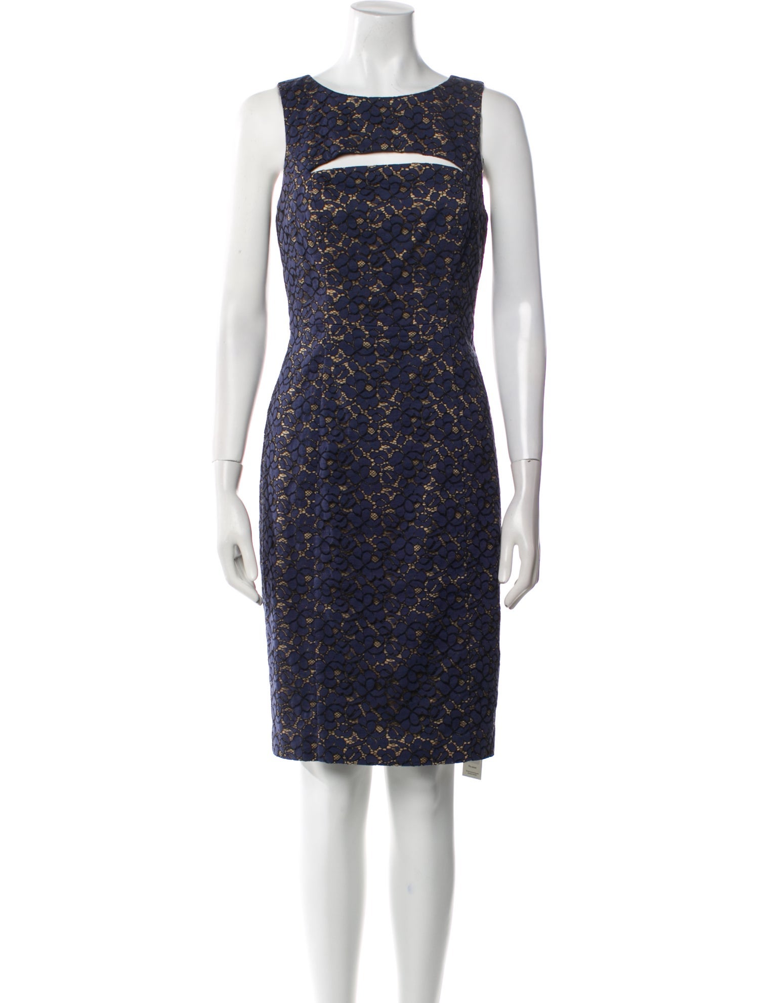 Black Halo Bateau Neckline Knee-Length Dress