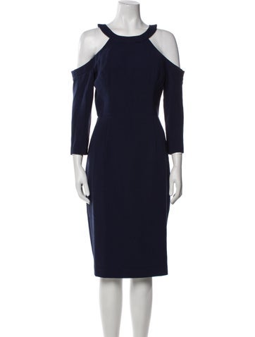 Black Halo Dresses Scoop Neck Midi Length Dress L