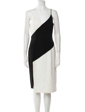 Black Halo Dresses Colorblock Pattern Midi Length Dress M