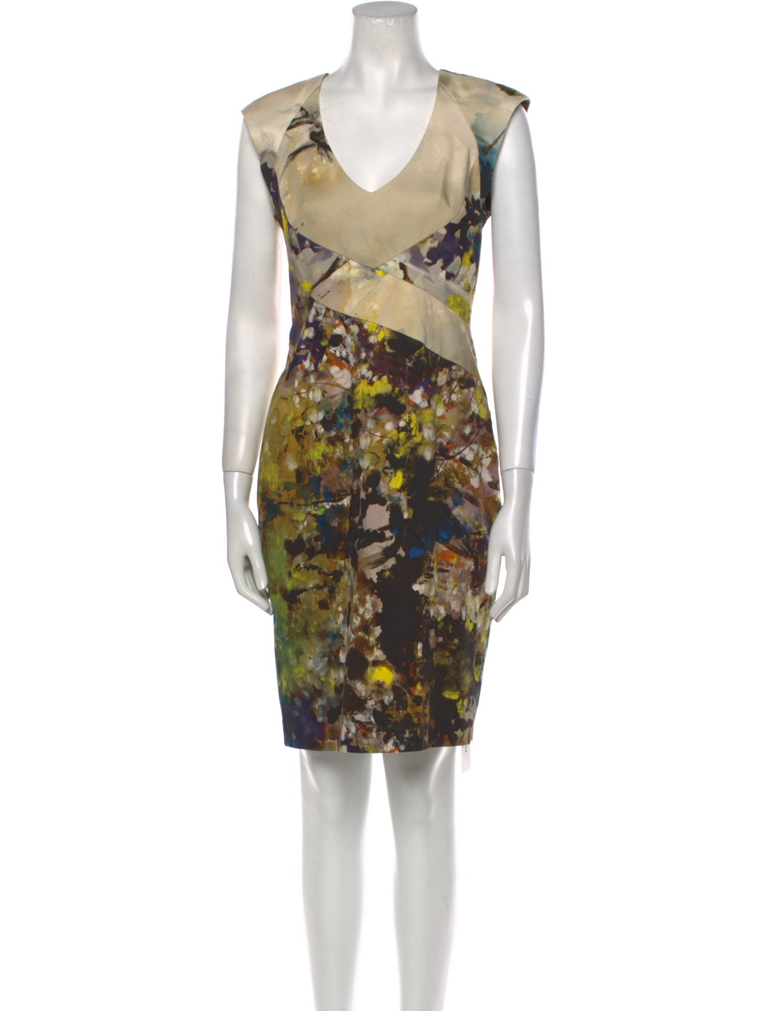 Black Halo Printed Knee-Length Dress