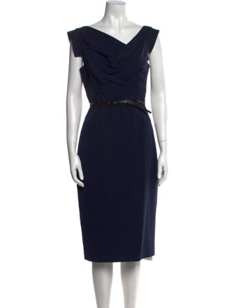 Black Halo Cowl Neck Midi Length Dress
