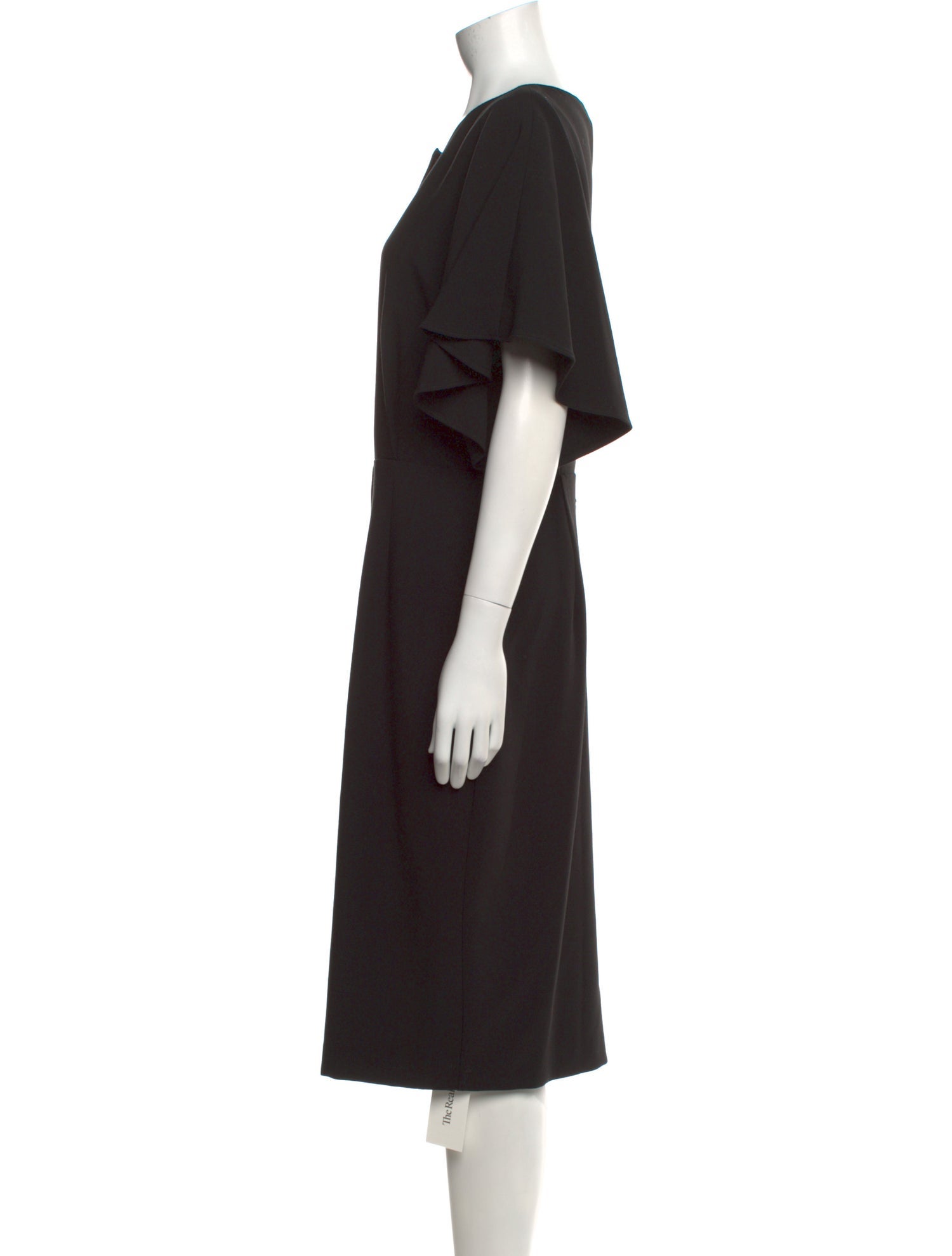Black Halo Crew Neck Midi Length Dress
