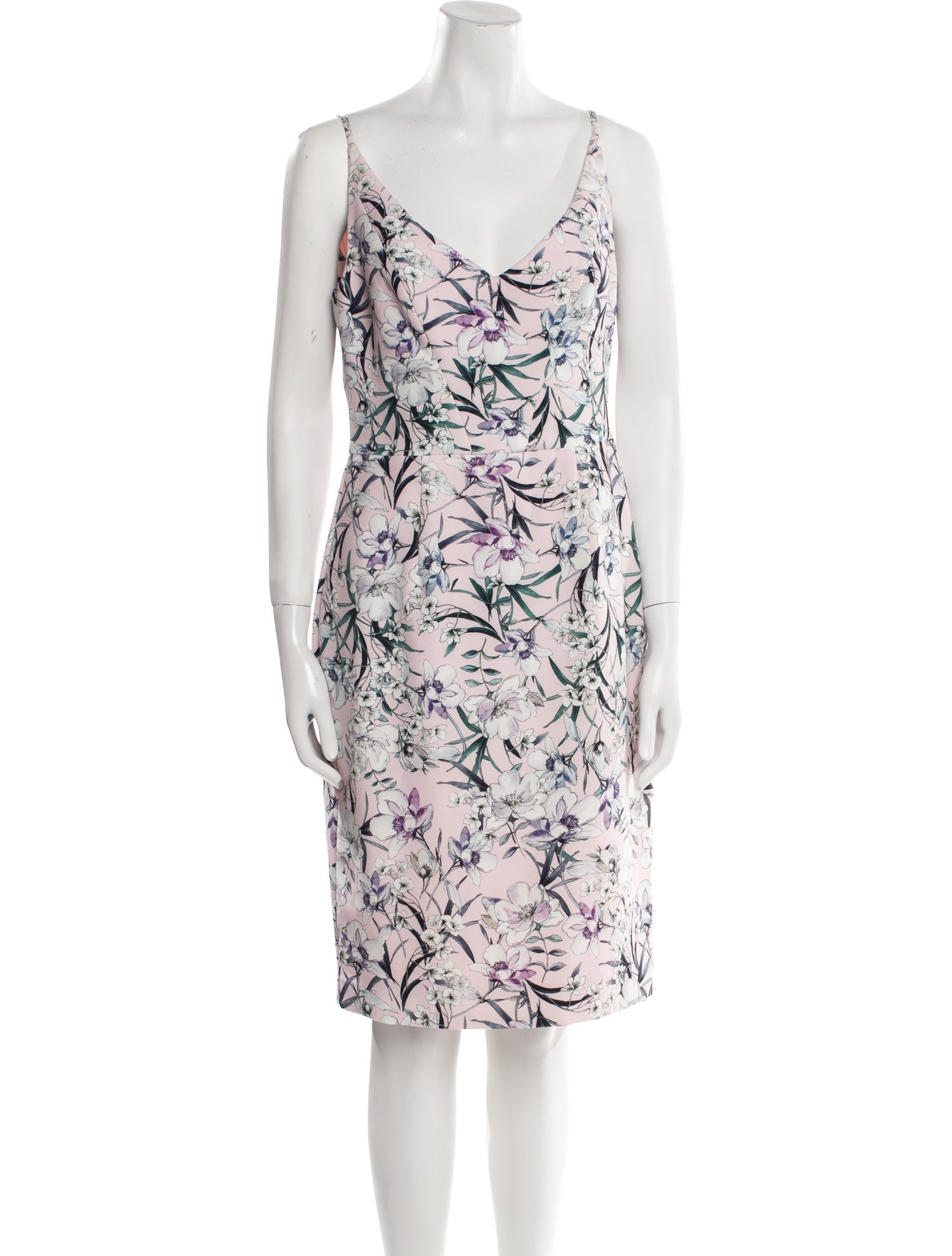 Black Halo Floral Print Knee-Length Dress
