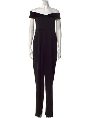 Black Halo Jumpsuits and Rompers Nylon Bateau Neckline Jumpsuit US 8 | M