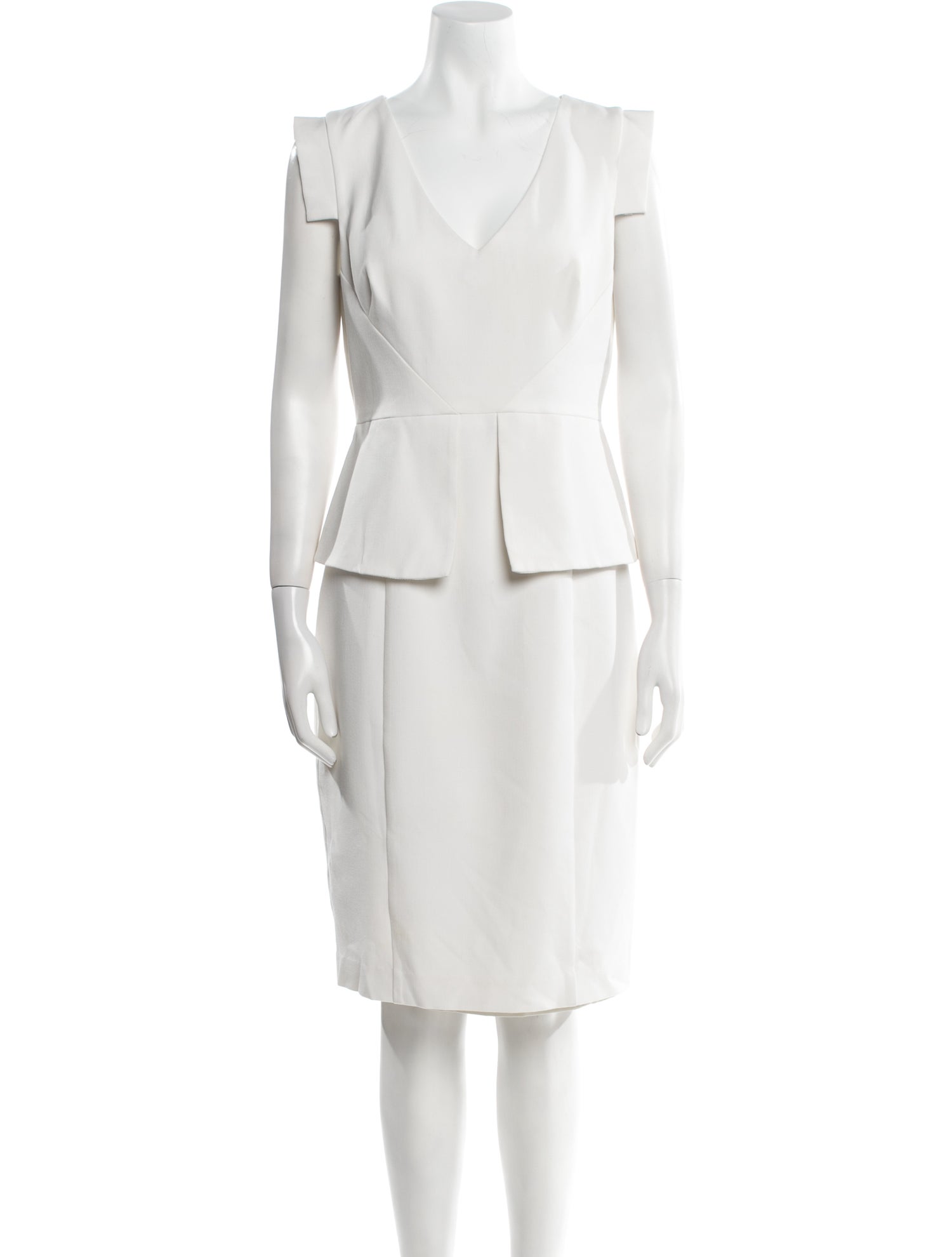 Black Halo V-Neck Knee-Length Dress