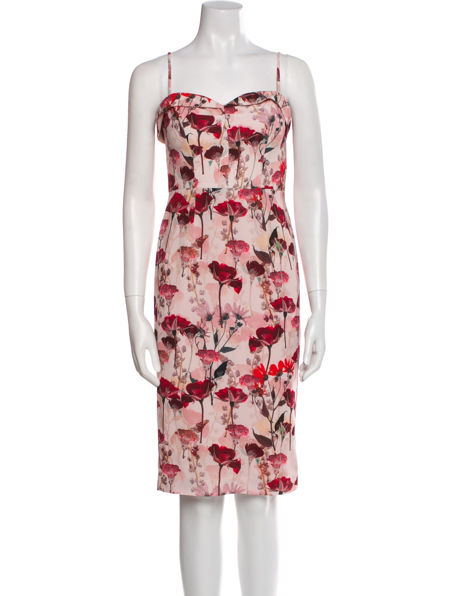 Black Halo Floral Print Knee-Length Dress
