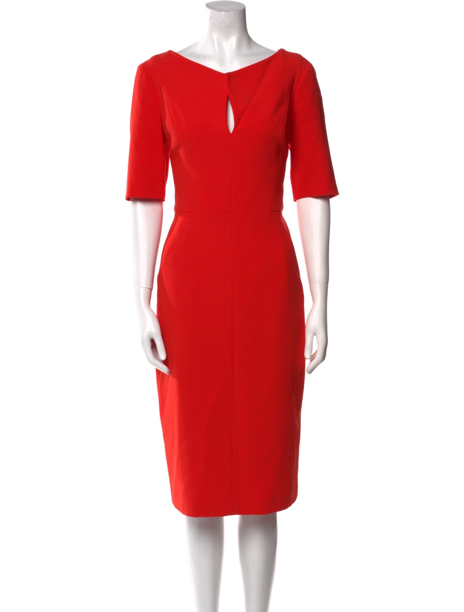 Black Halo V-Neck Midi Length Dress