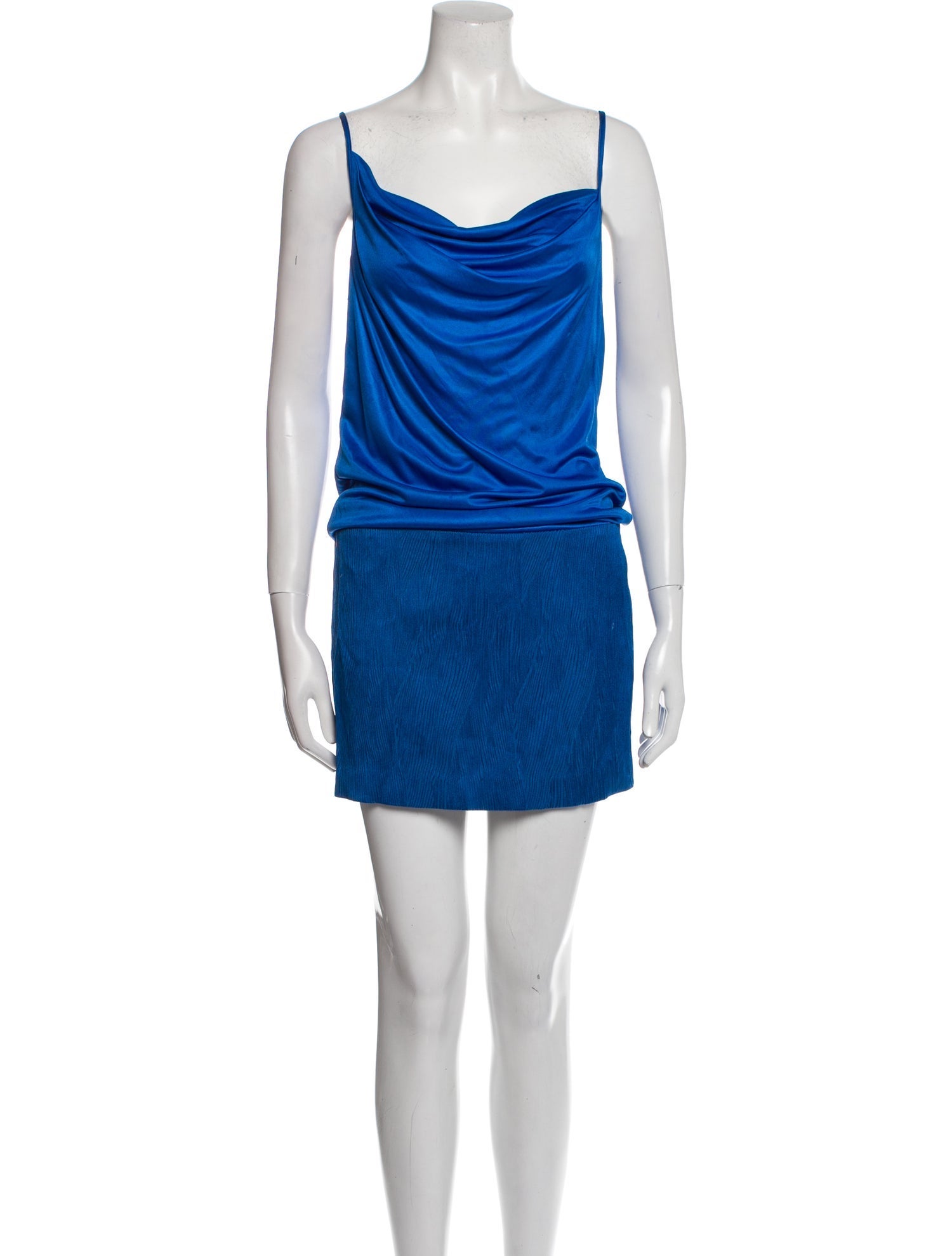 Black Halo Cowl Neck Mini Dress