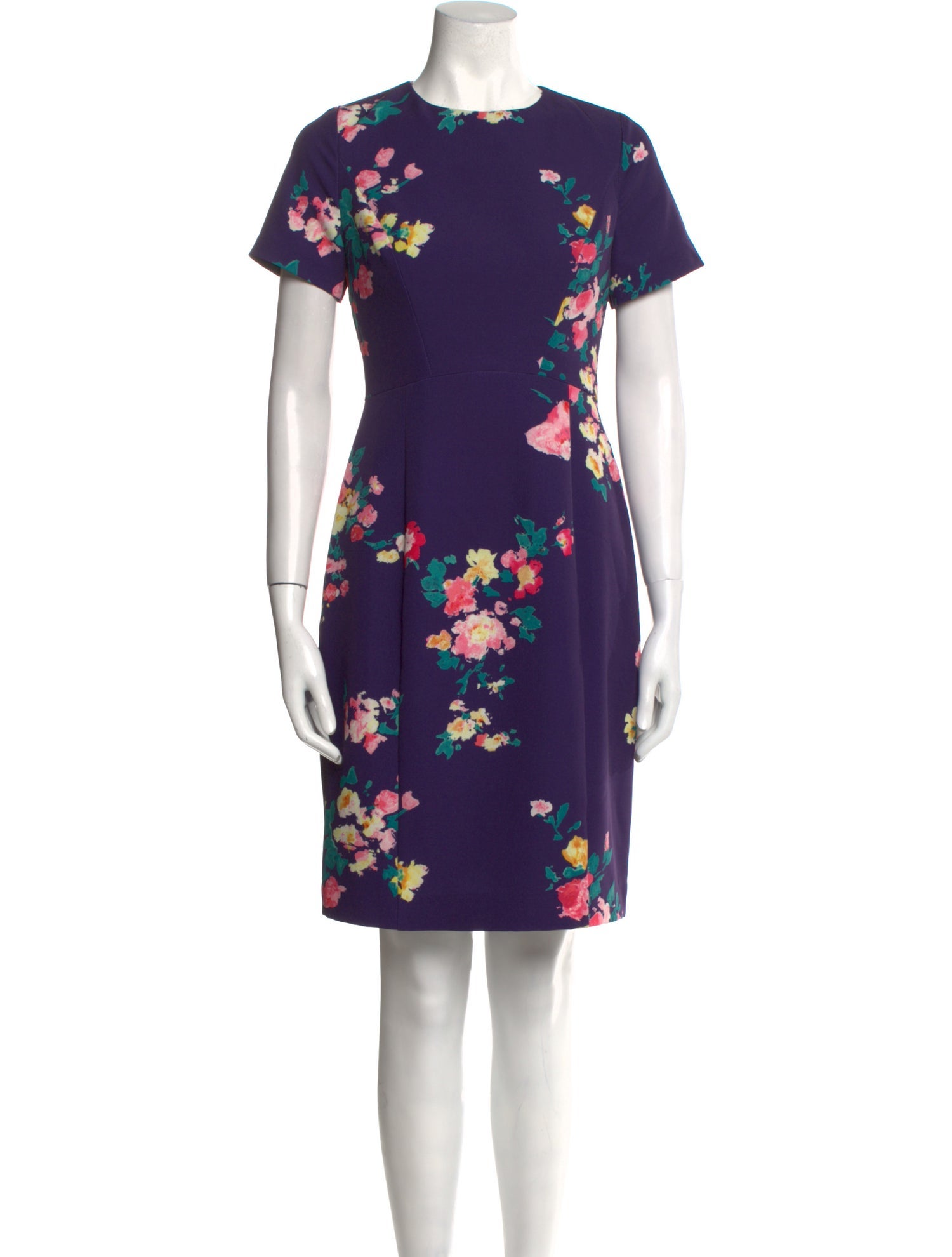 Black Halo Floral Print Knee-Length Dress