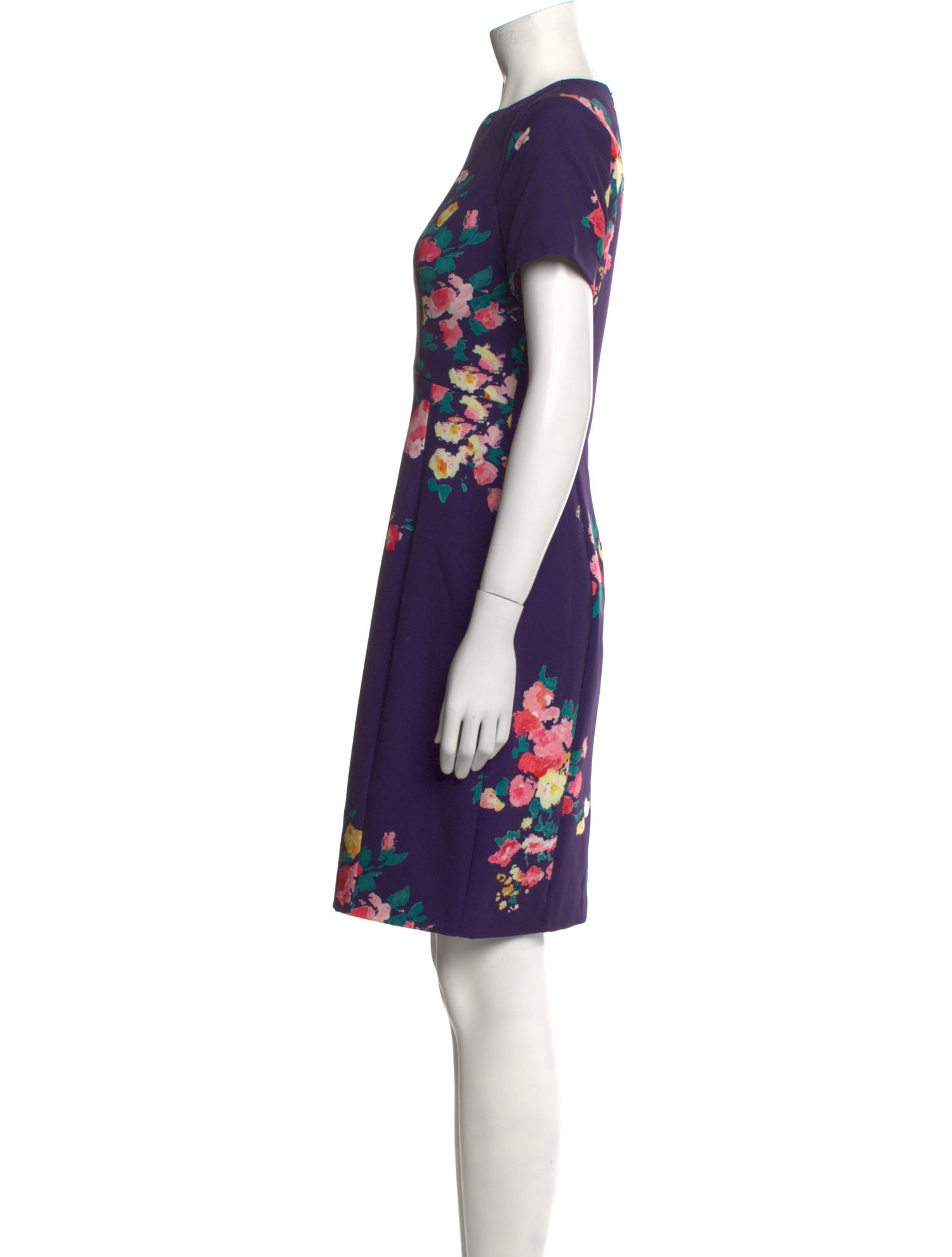 Black Halo Floral Print Knee-Length Dress