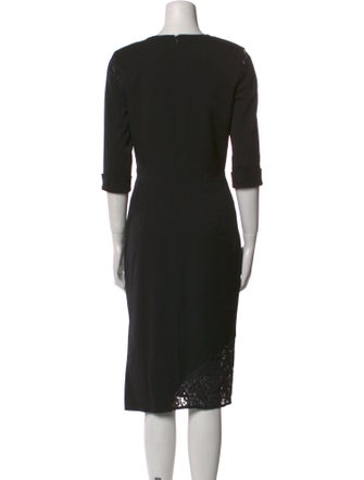Black Halo Crew Neck Midi Length Dress