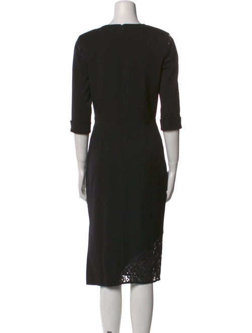 Black Halo Crew Neck Midi Length Dress