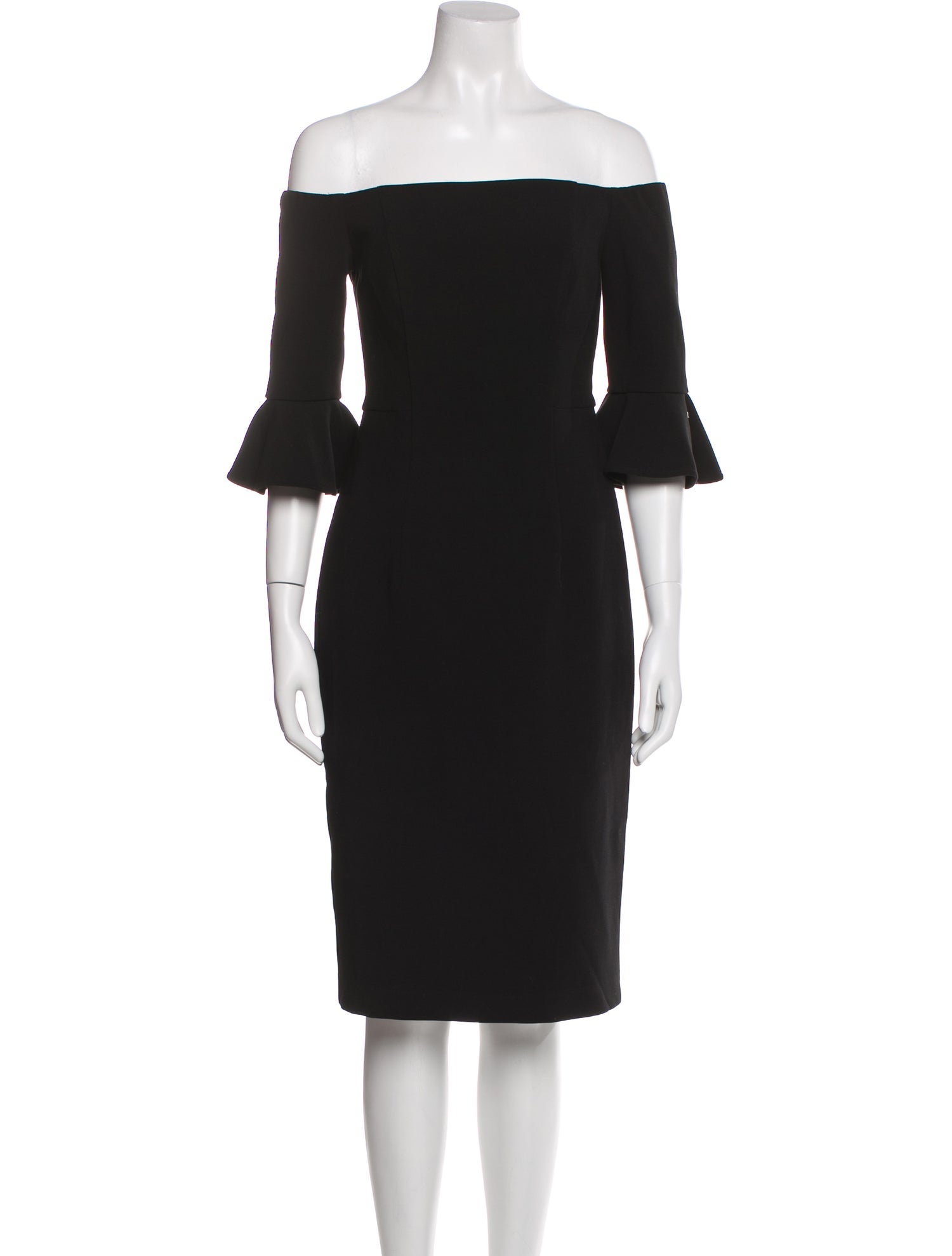 Black Halo Off-The-Shoulder Knee-Length Dress