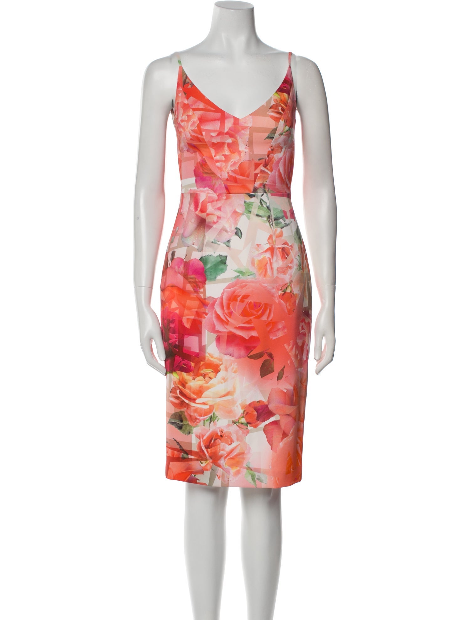 Black Halo Floral Print Knee-Length Dress