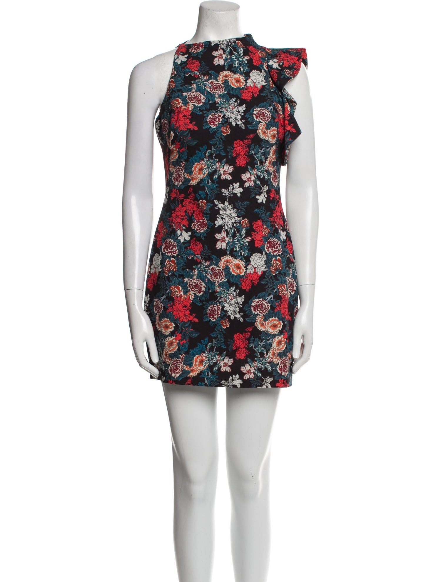 Black Halo Floral Print Mini Dress