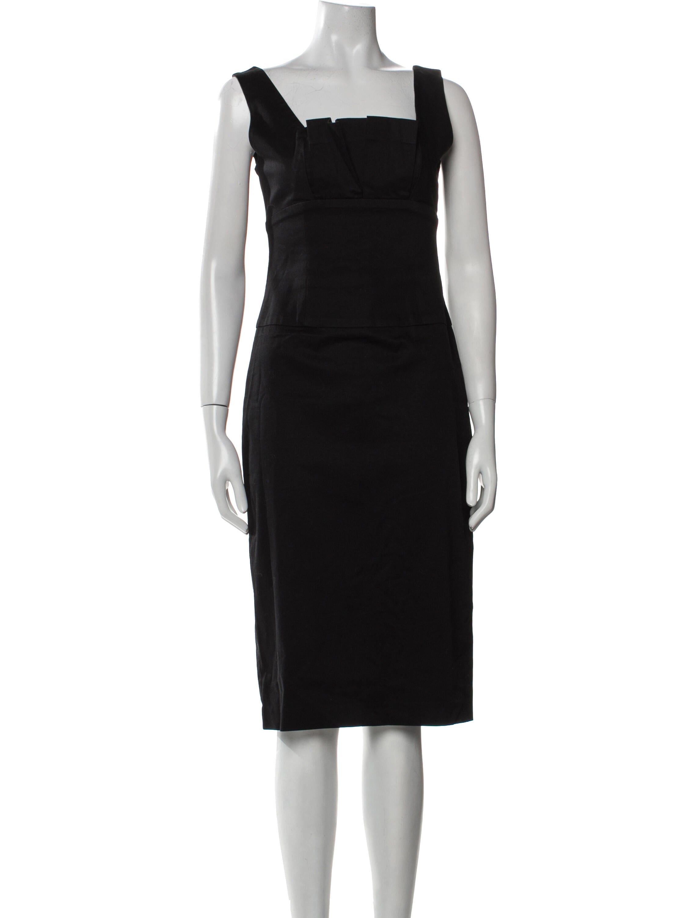 Black Halo Square Neckline Midi Length Dress