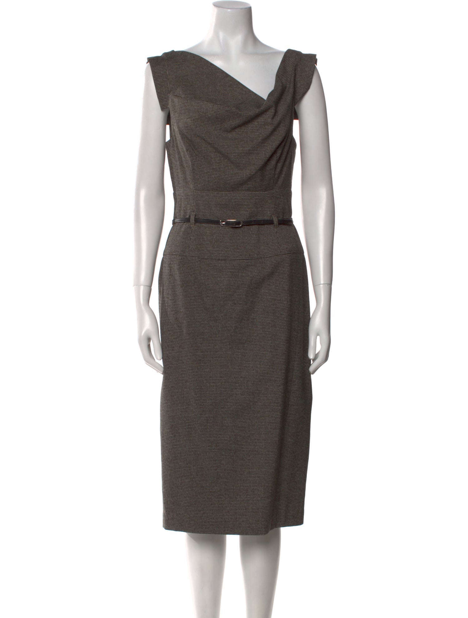 Black Halo Asymmetrical Midi Length Dress