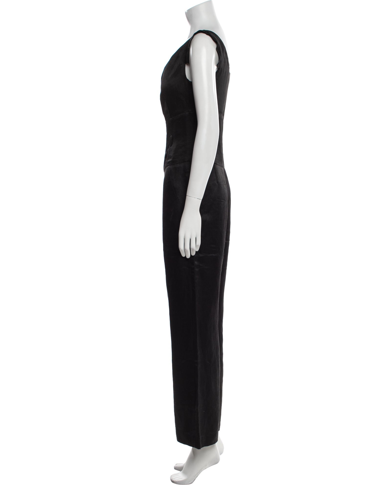 Black Halo Linen Asymmetrical Jumpsuit