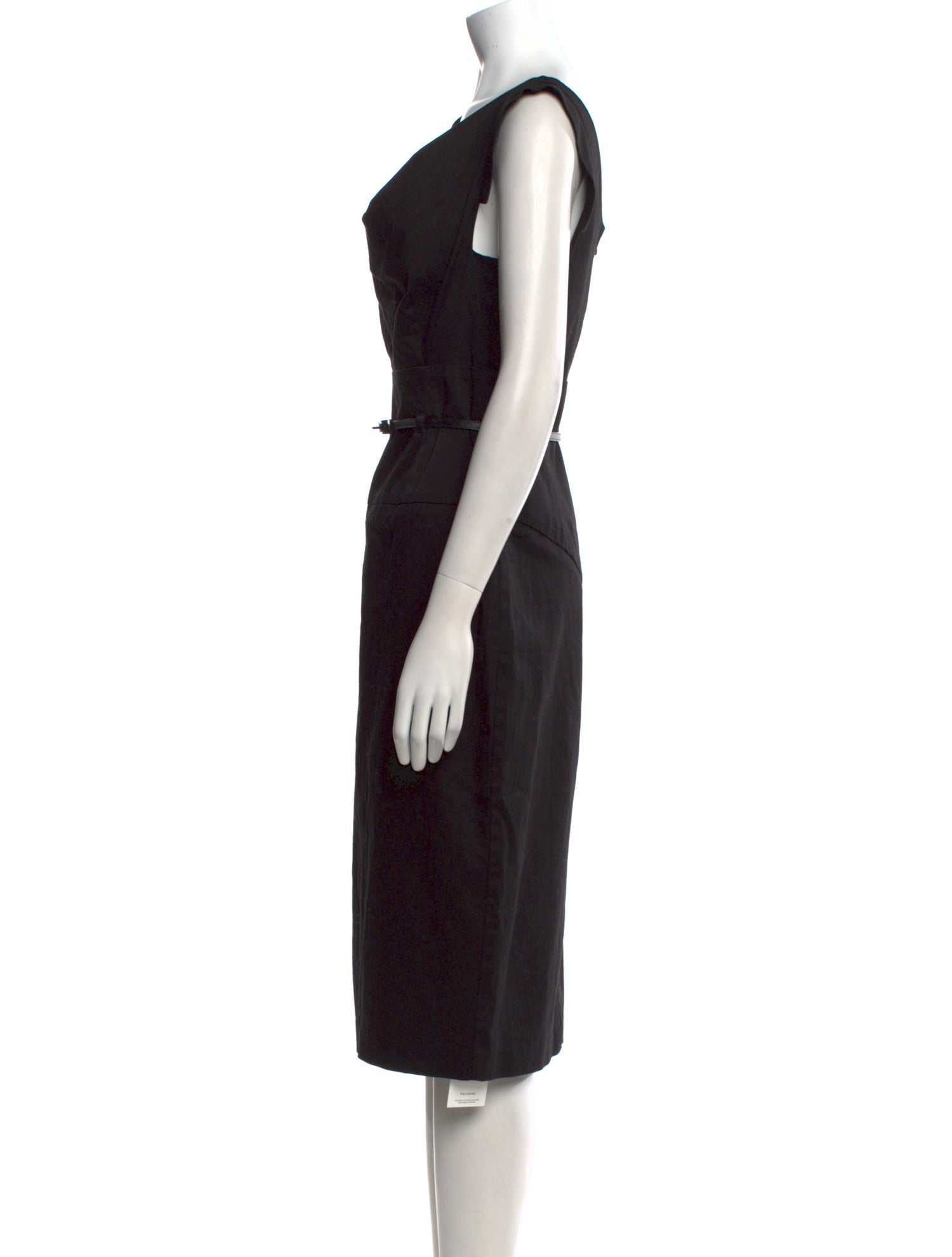 Black Halo Cowl Neck Midi Length Dress