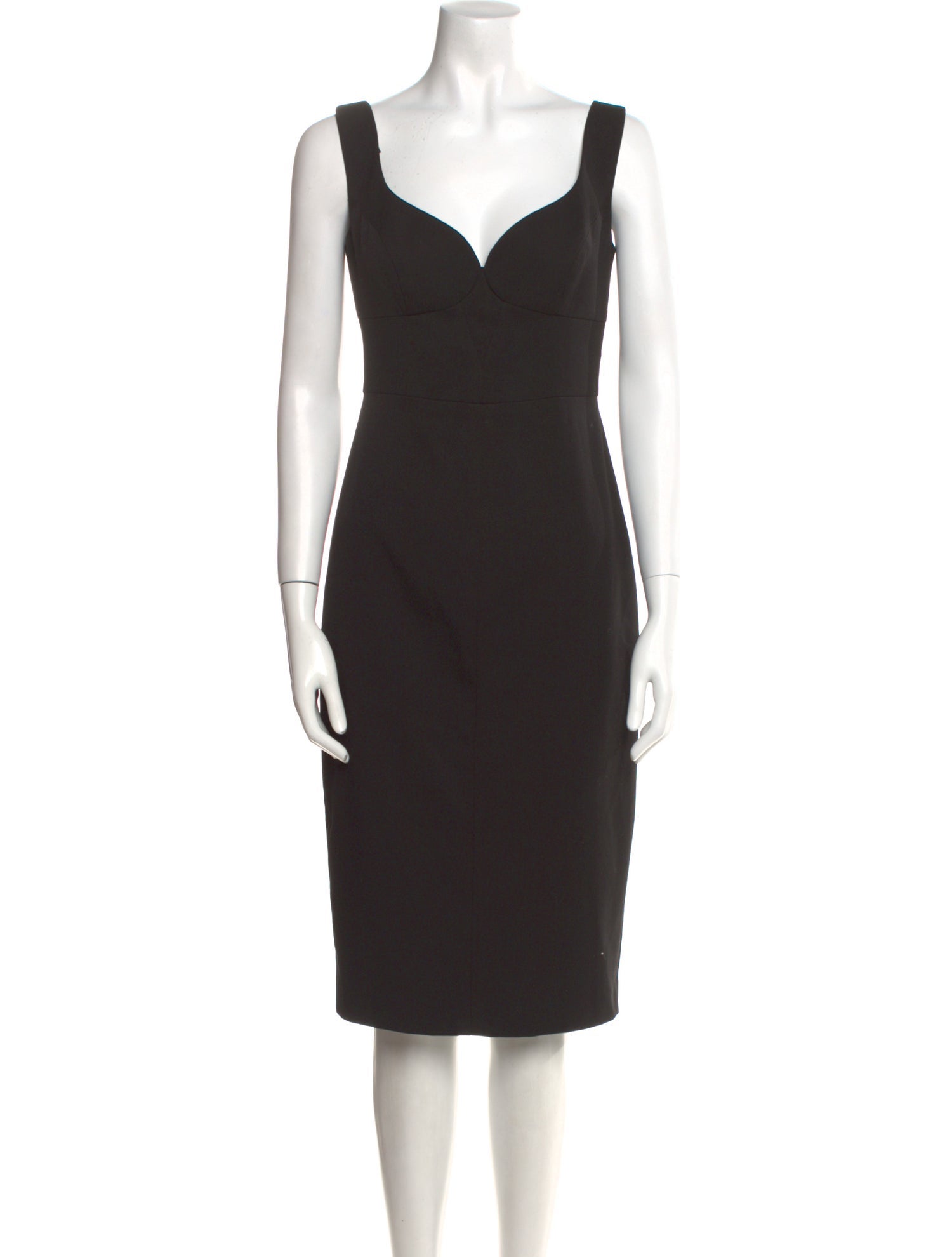 Black Halo Square Neckline Midi Length Dress