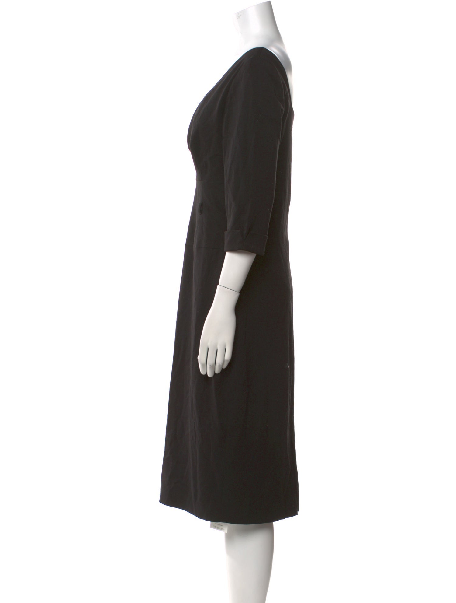 Black Halo V-Neck Midi Length Dress