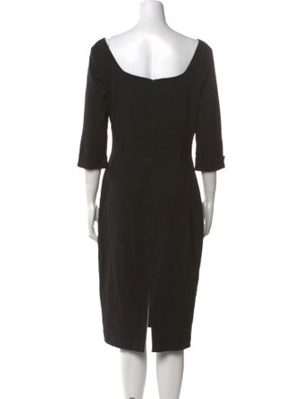 Black Halo V-Neck Midi Length Dress