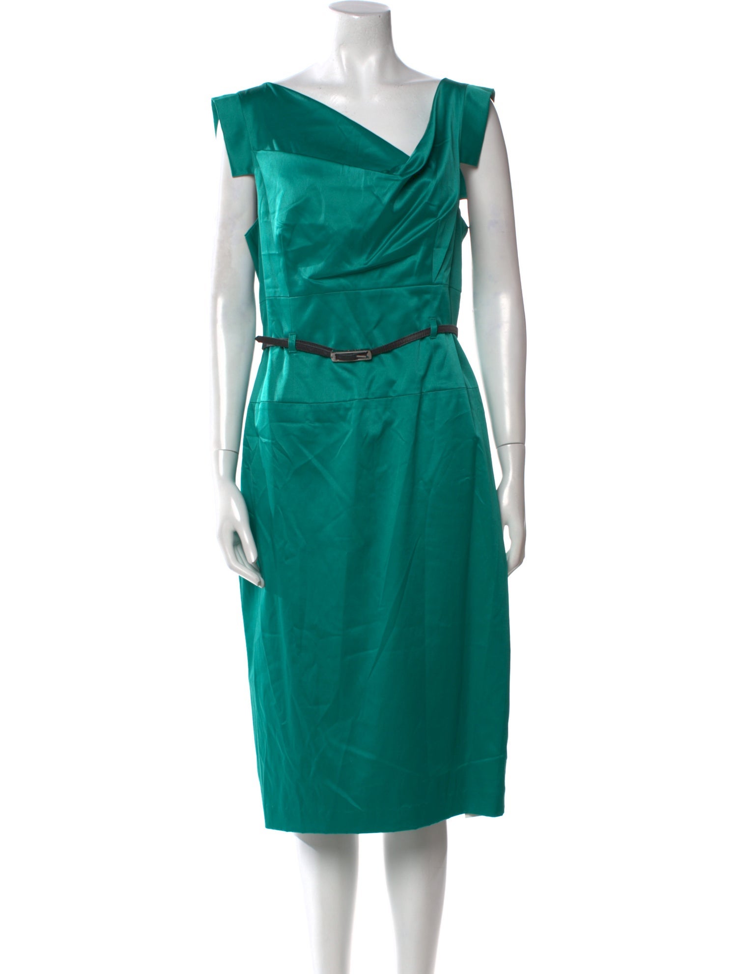 Black Halo Cowl Neck Midi Length Dress