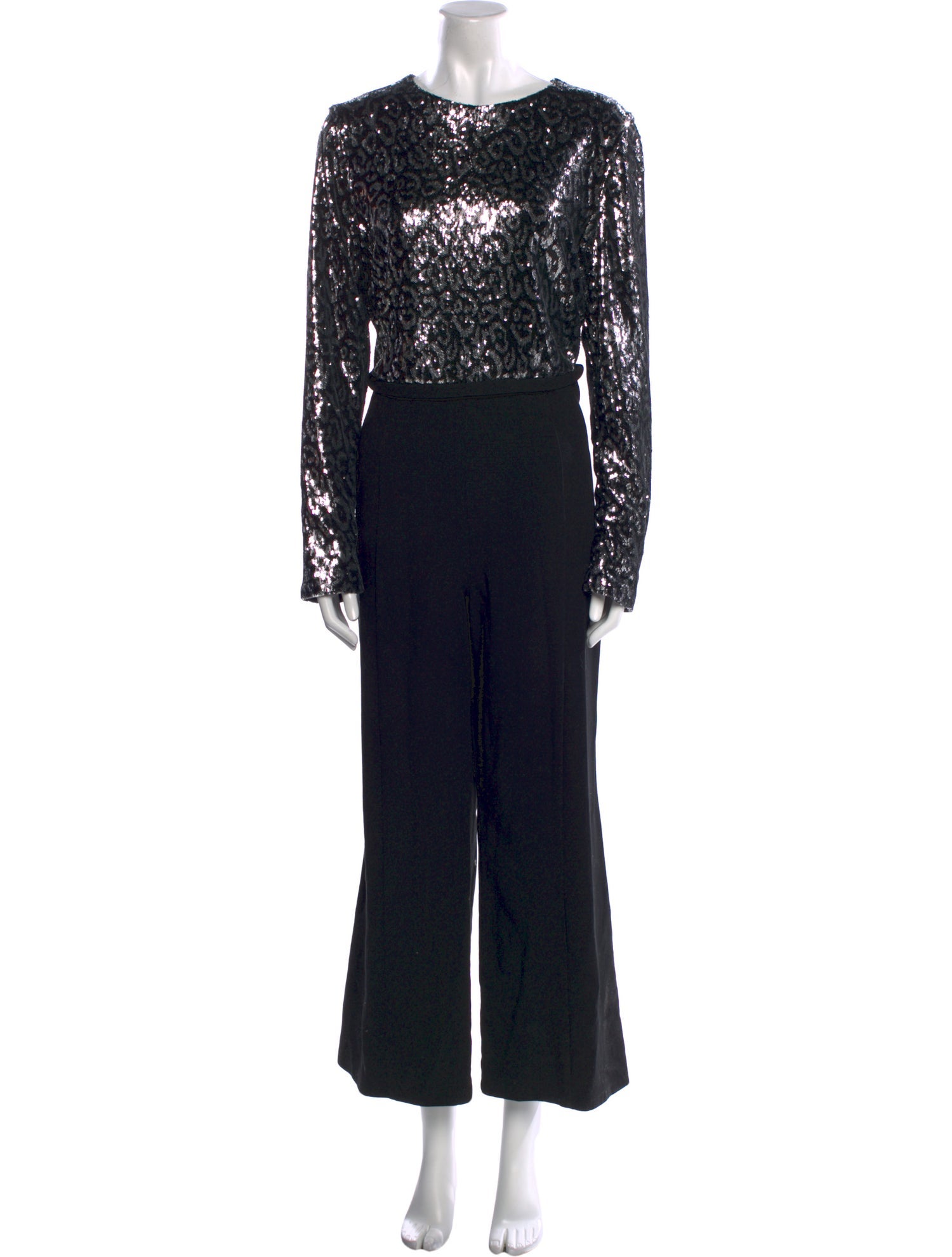 Black Halo Nylon Crew Neck Jumpsuit