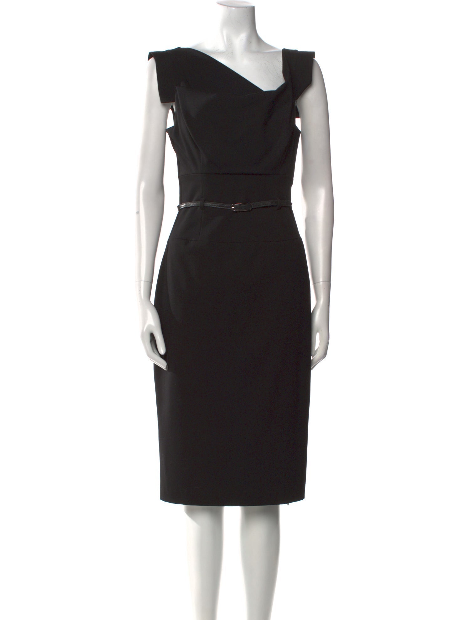 Black Halo Asymmetrical Midi Length Dress