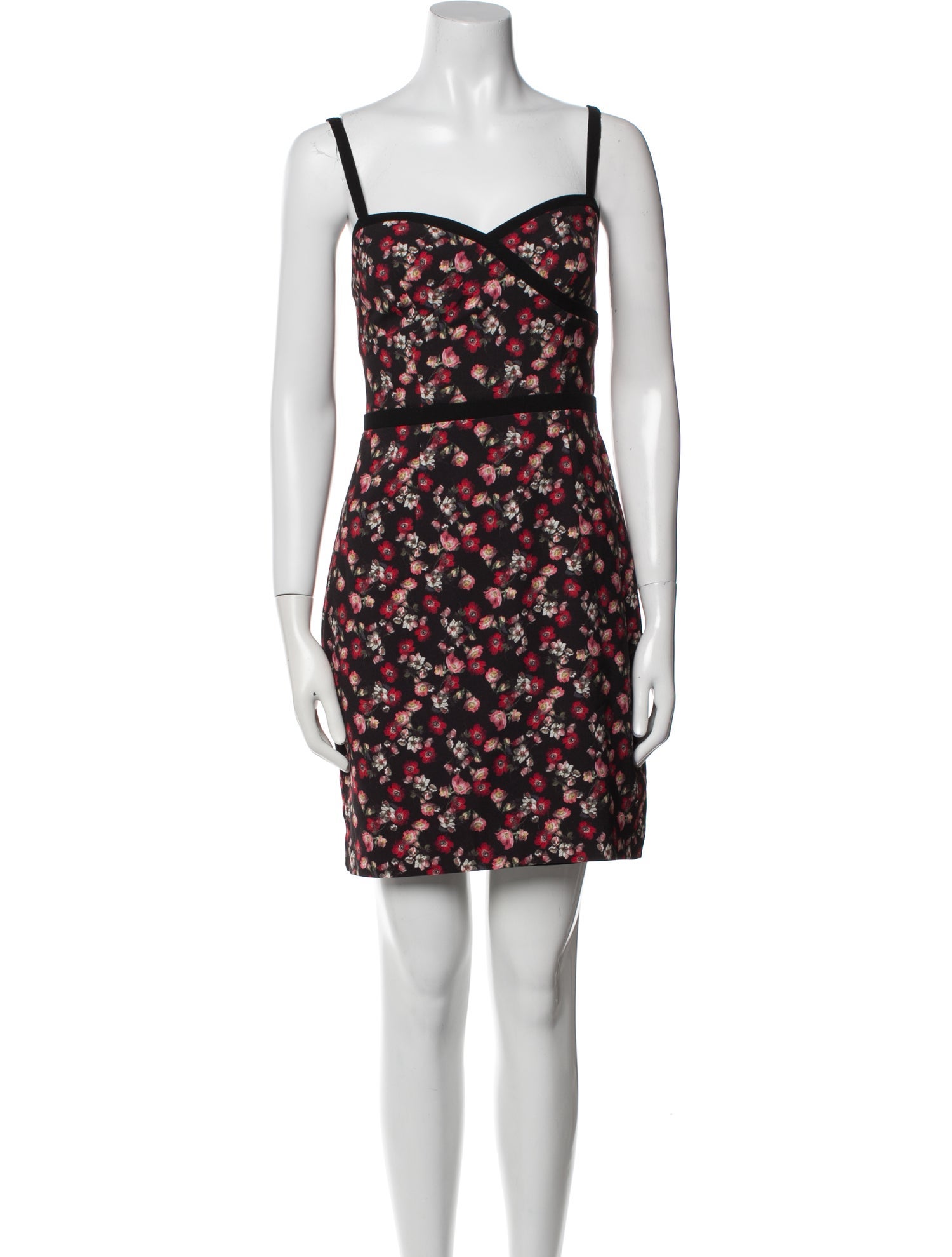 Black Halo Floral Print Mini Dress