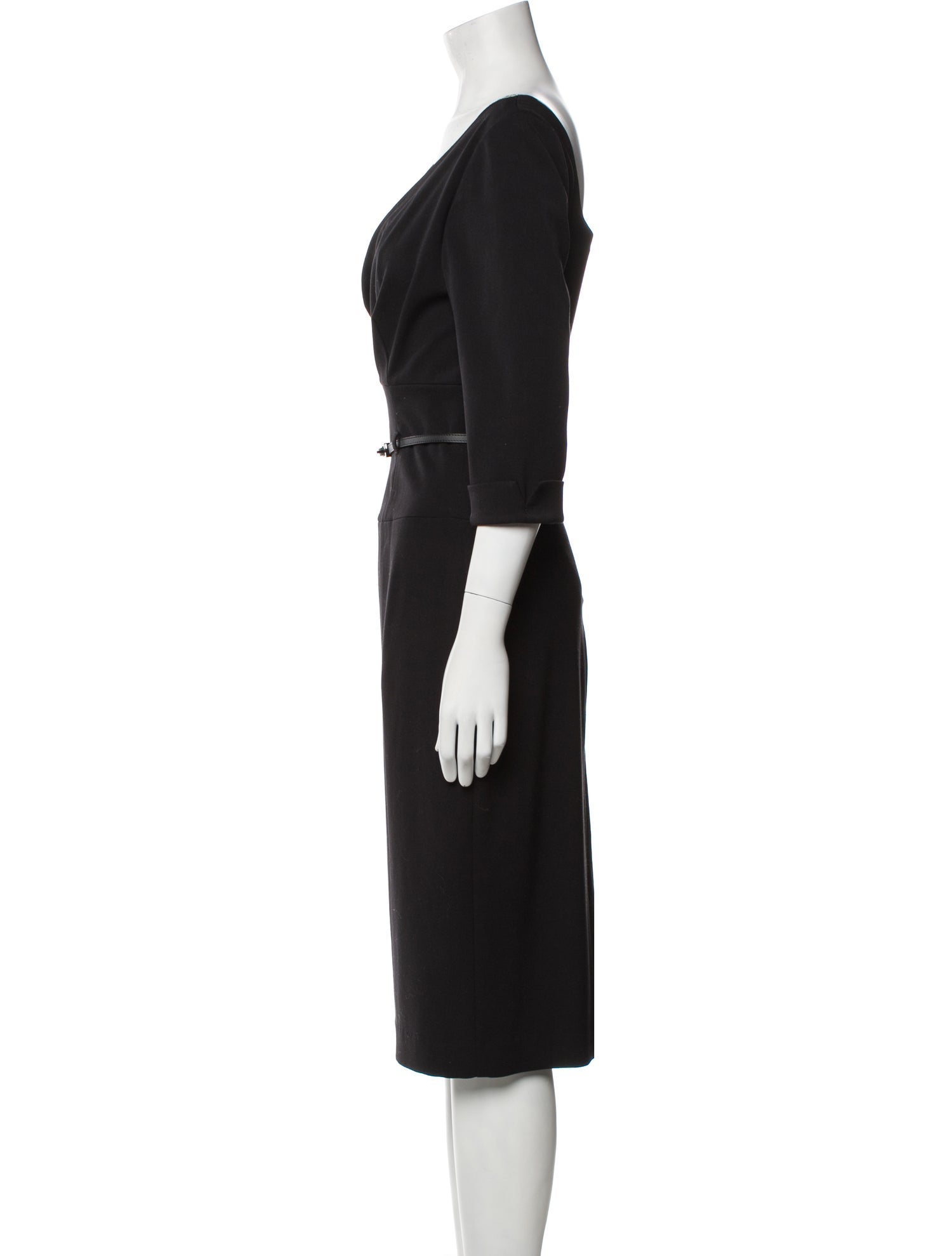 Black Halo Cowl Neck Midi Length Dress