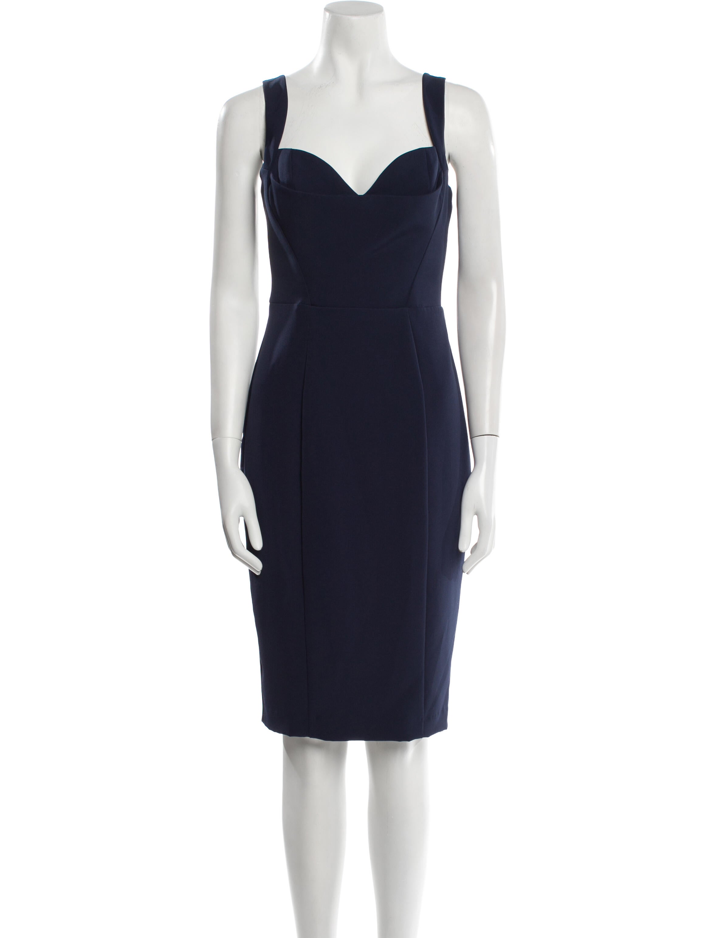 Black Halo Square Neckline Knee-Length Dress