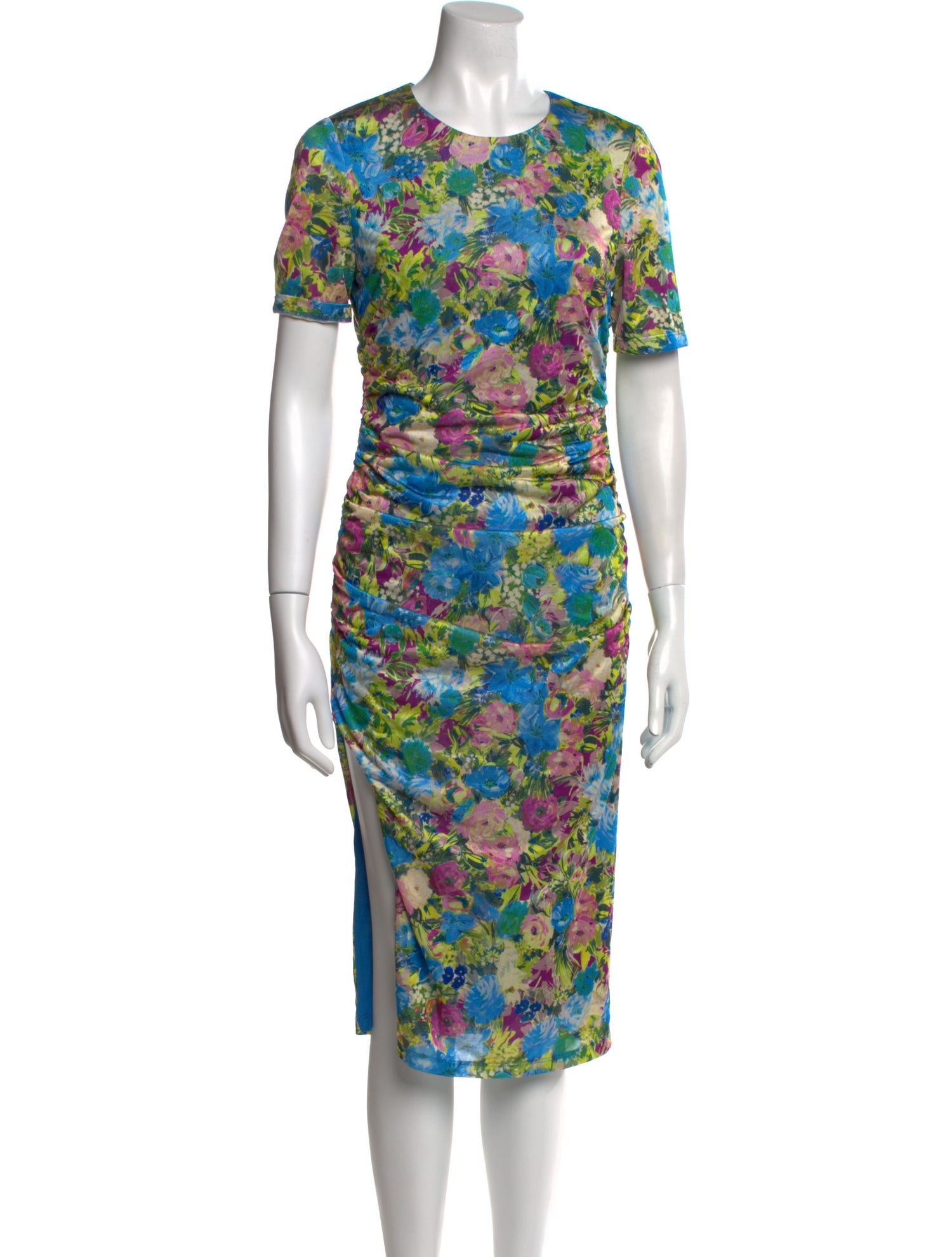 Black Halo Floral Print Midi Length Dress