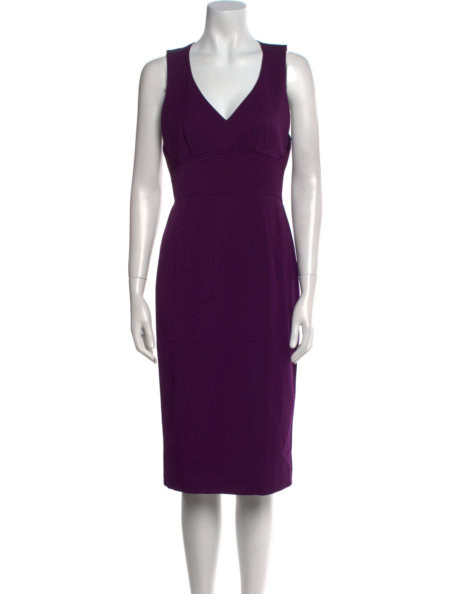 Black Halo V-Neck Midi Length Dress