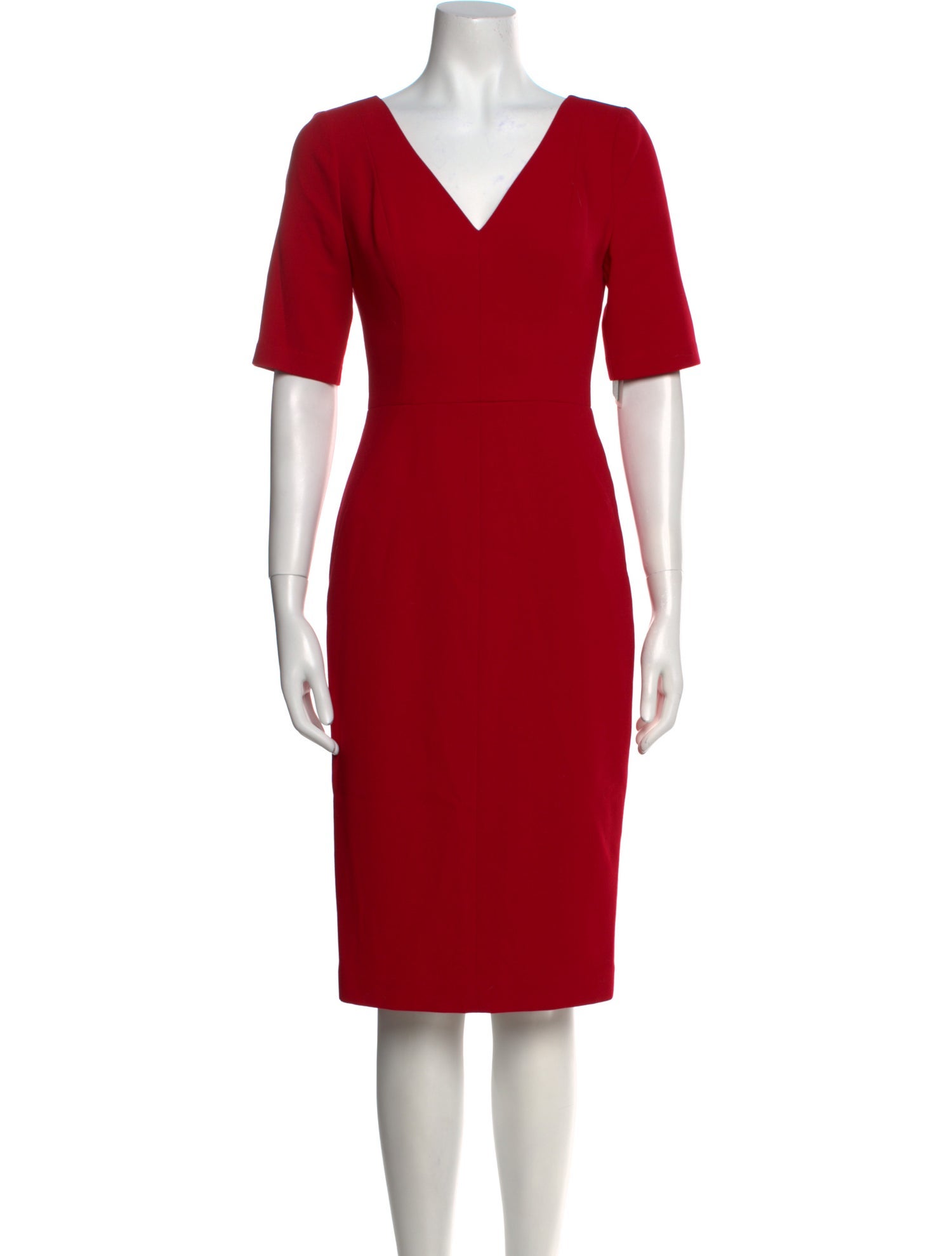 Black Halo V-Neck Midi Length Dress