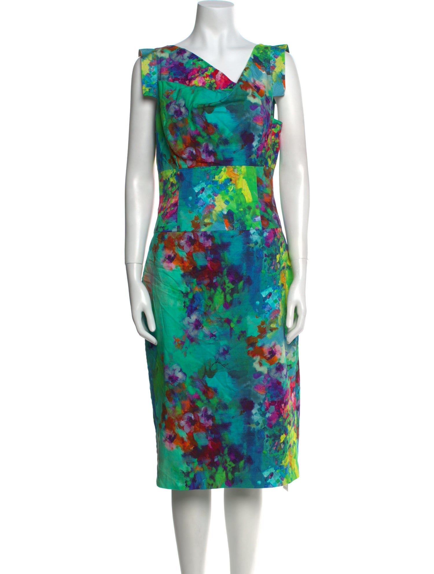 Black Halo Printed Midi Length Dress