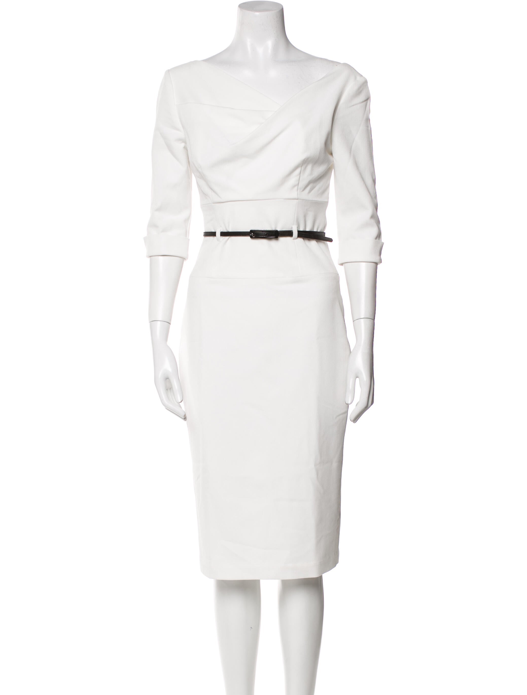 Black Halo Off-The-Shoulder Midi Length Dress