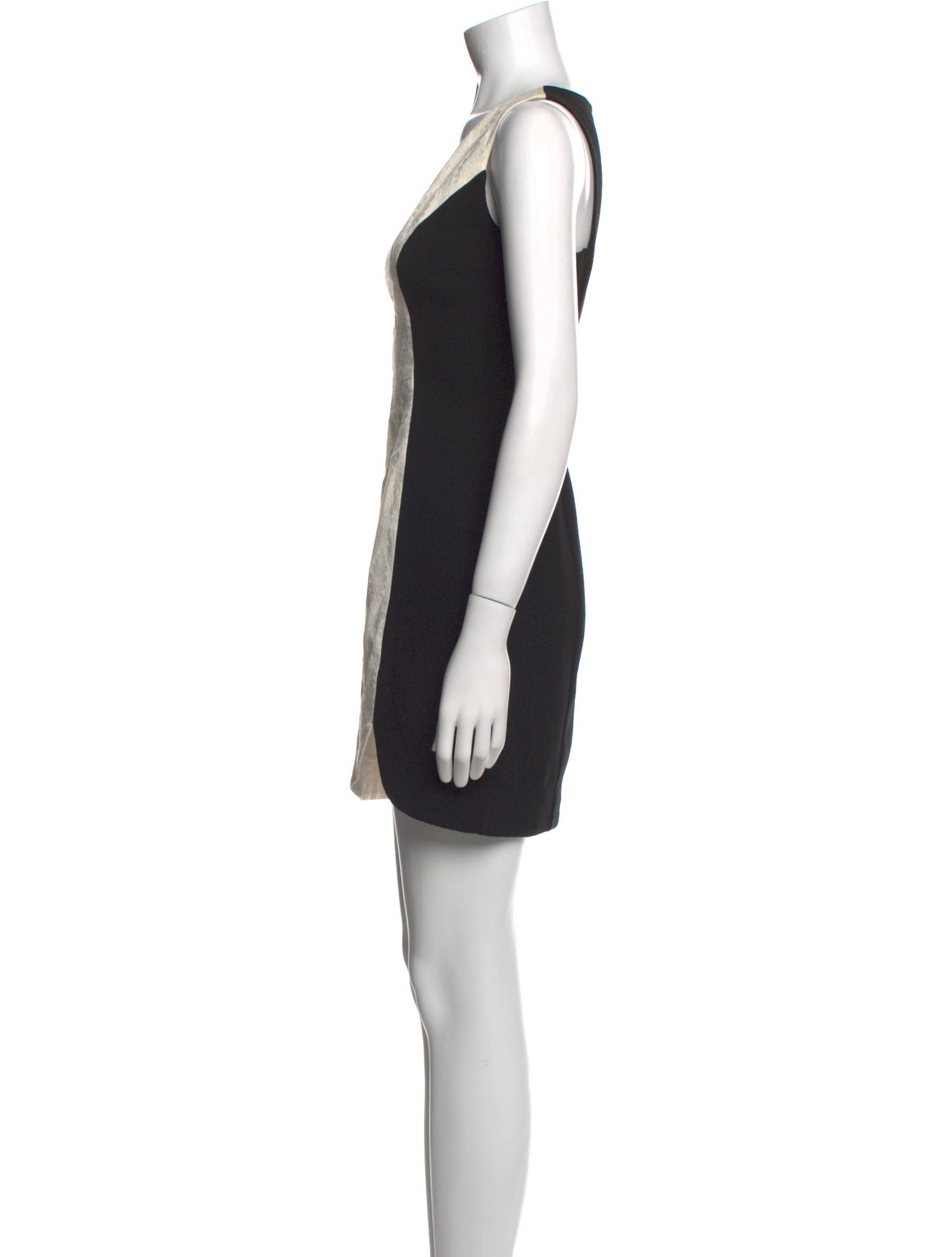 Black Halo Colorblock Pattern Mini Dress