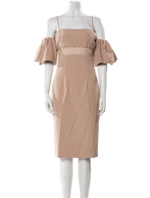 Black Halo Square Neckline Knee-Length Dress