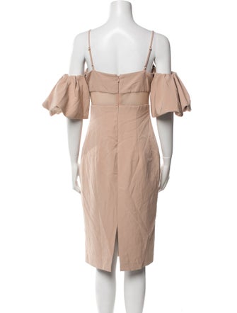 Black Halo Square Neckline Knee-Length Dress