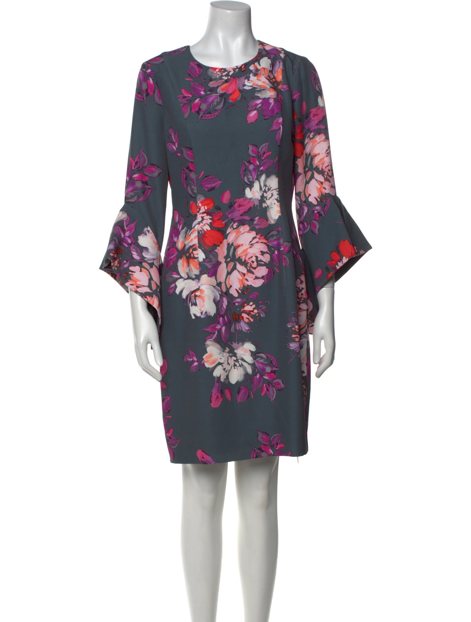 Black Halo Floral Print Knee-Length Dress