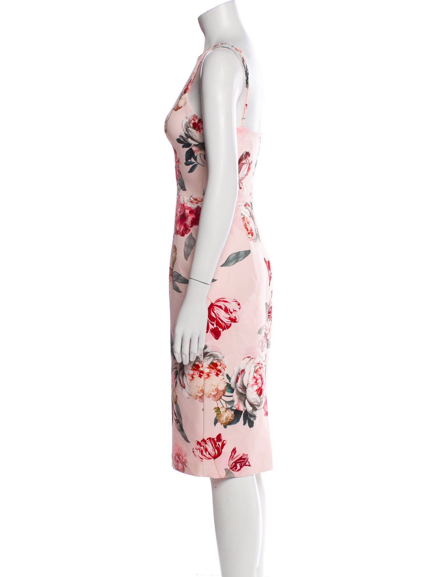 Black Halo Floral Print Midi Length Dress