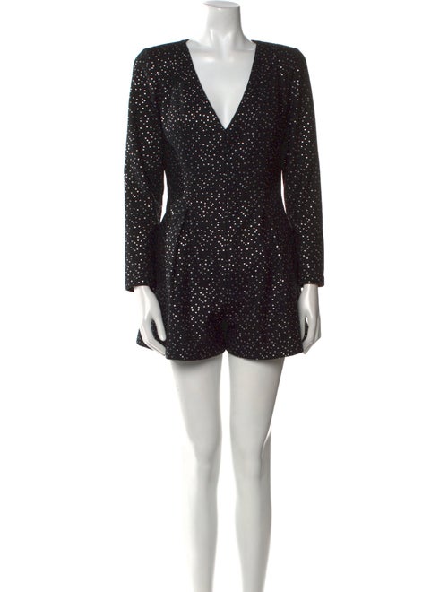 Black Halo Polka Dot Print V-Neck Romper