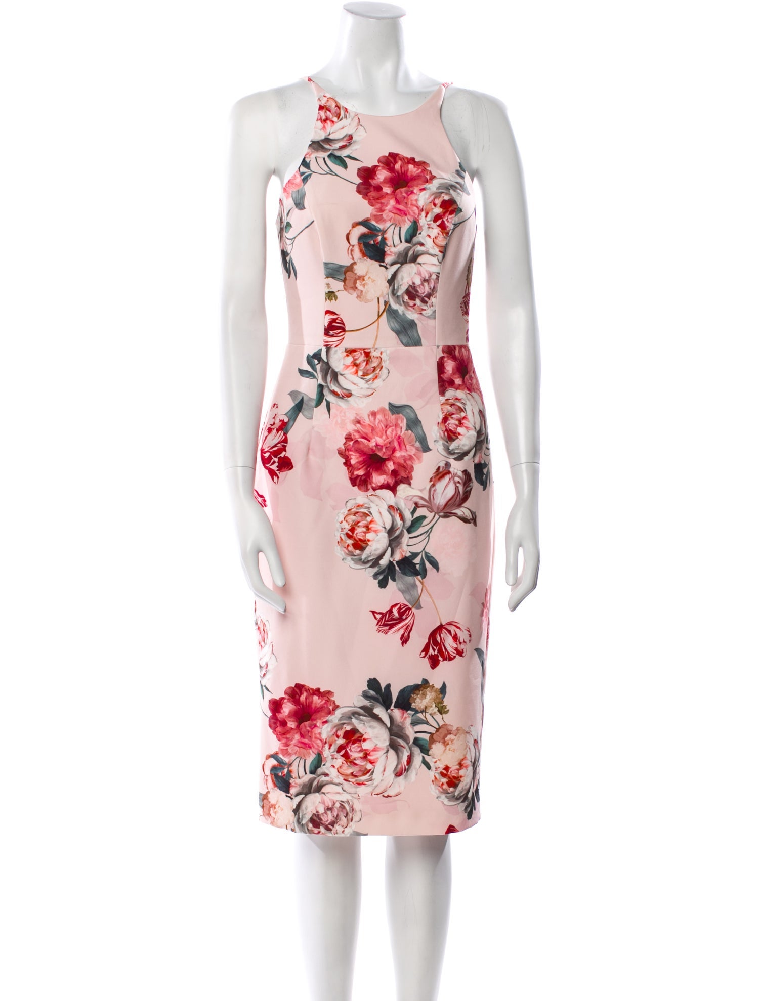 Black Halo Floral Print Midi Length Dress