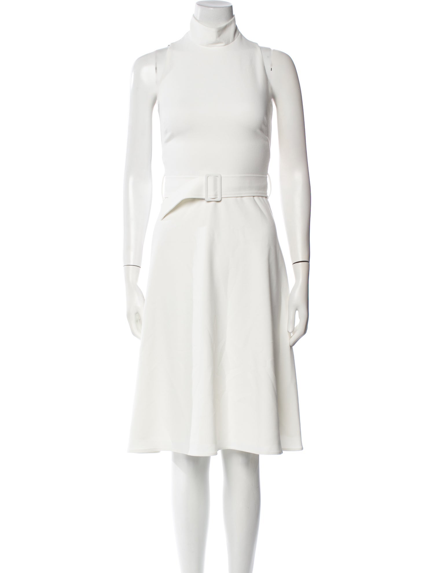 Black Halo Mock Neck Knee-Length Dress