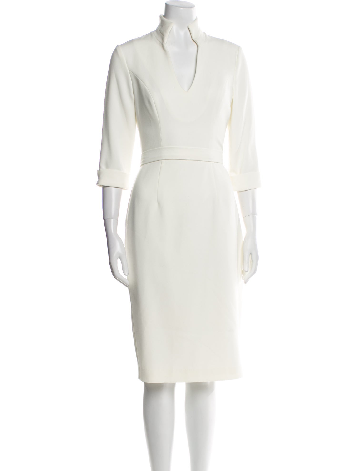 Black Halo V-Neck Midi Length Dress