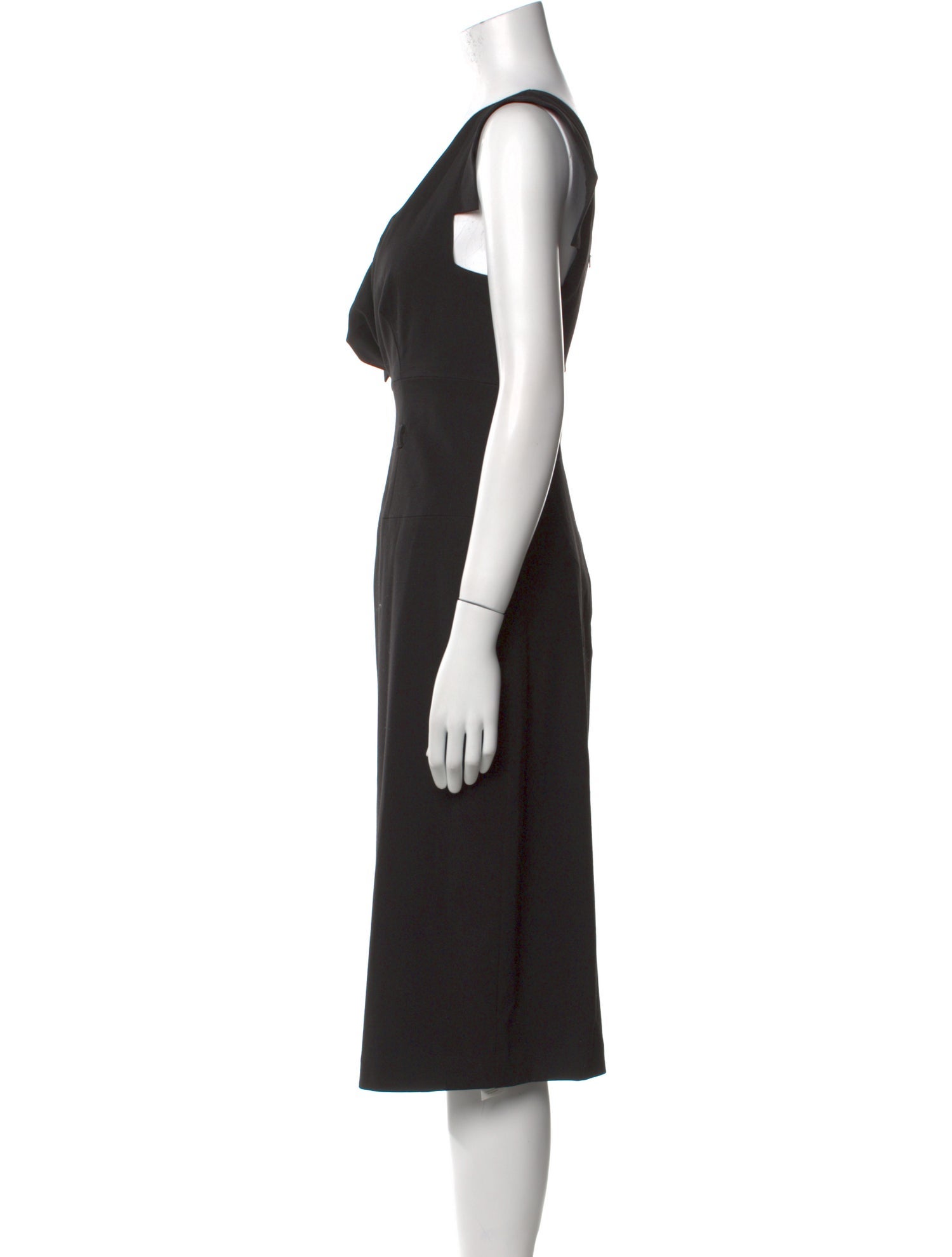 Black Halo Cowl Neck Midi Length Dress