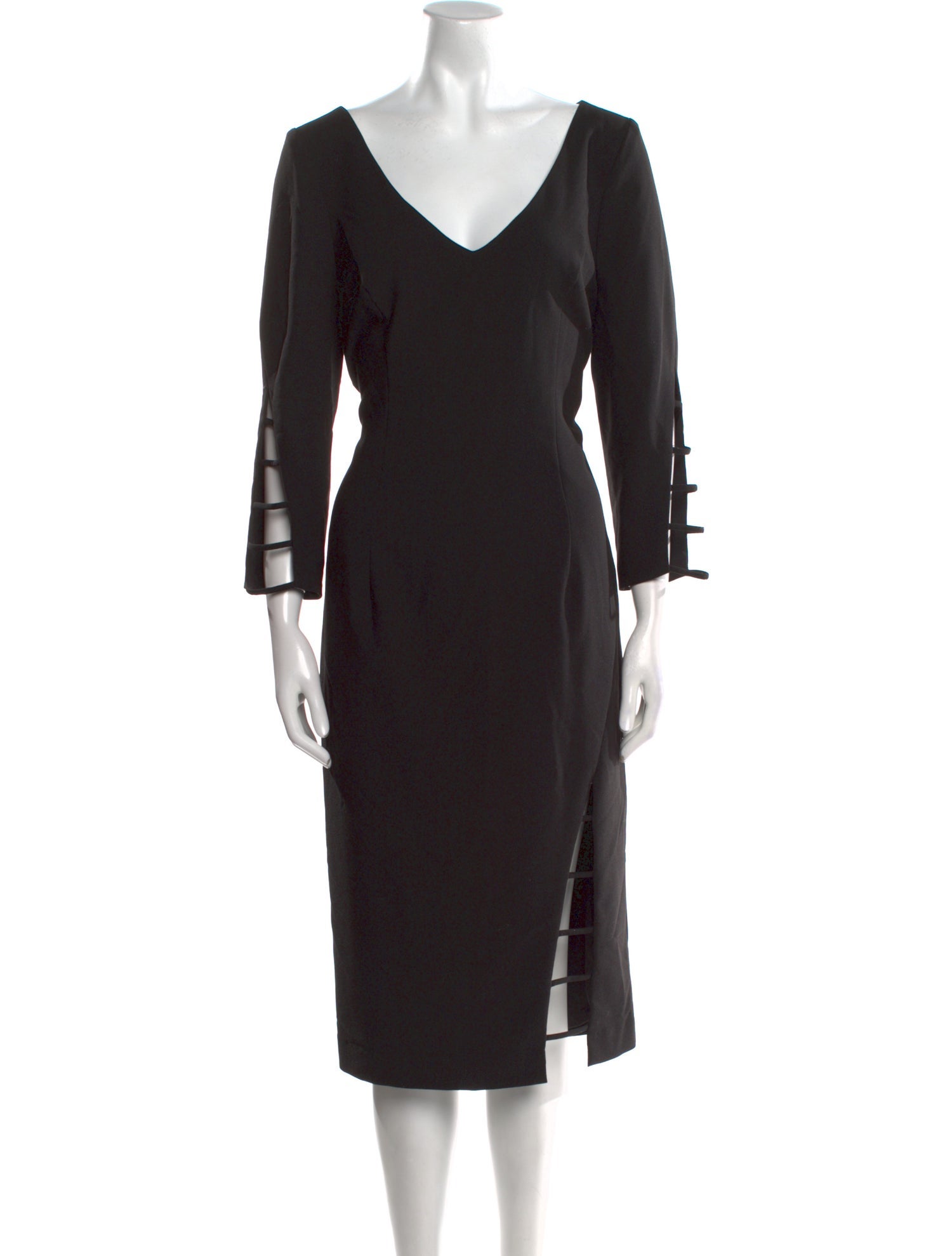 Black Halo V-Neck Midi Length Dress